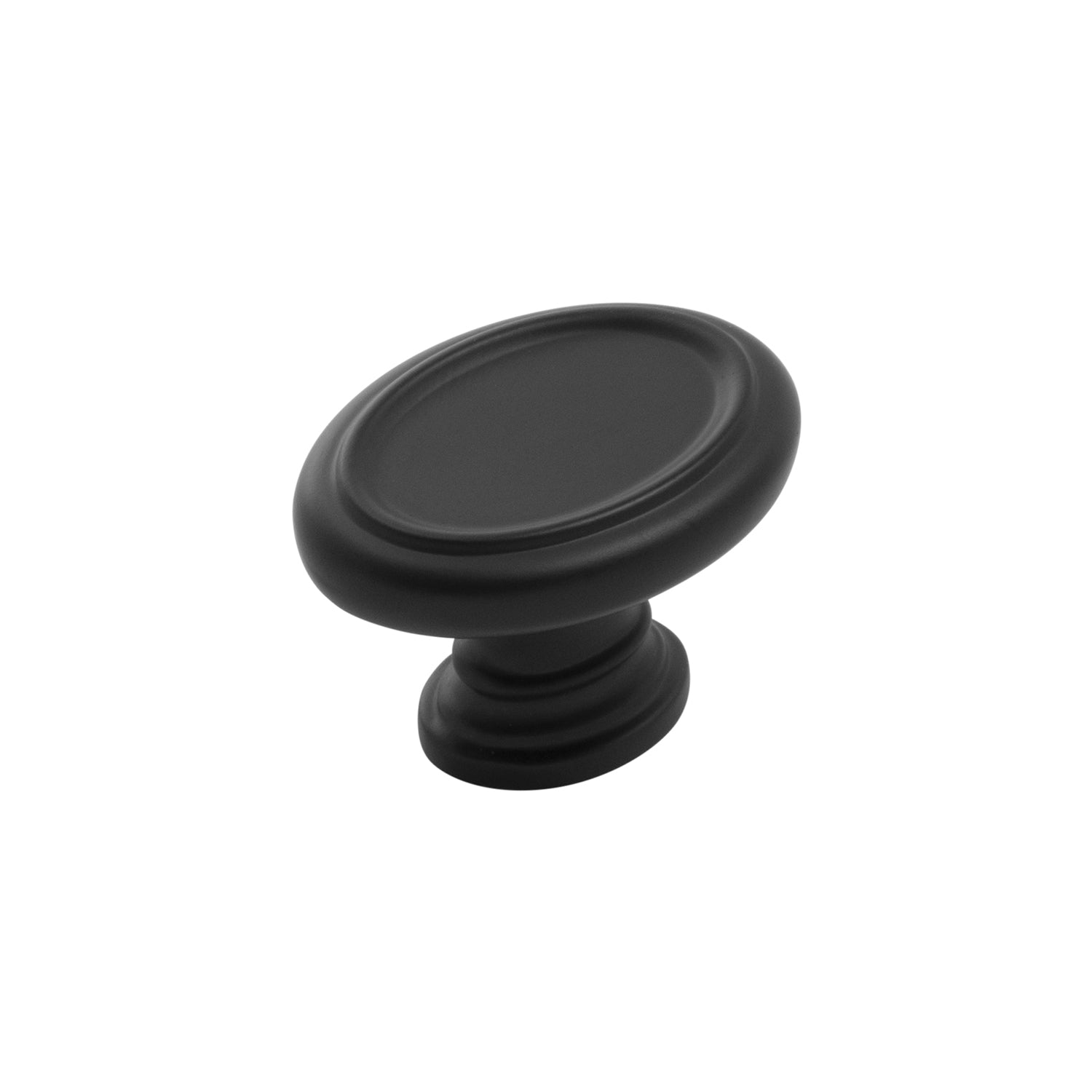 Belwith Keeler 1-1/2 Inch x 1-1/8 Inch Oval Berkshire Oval Knob - Matte Black