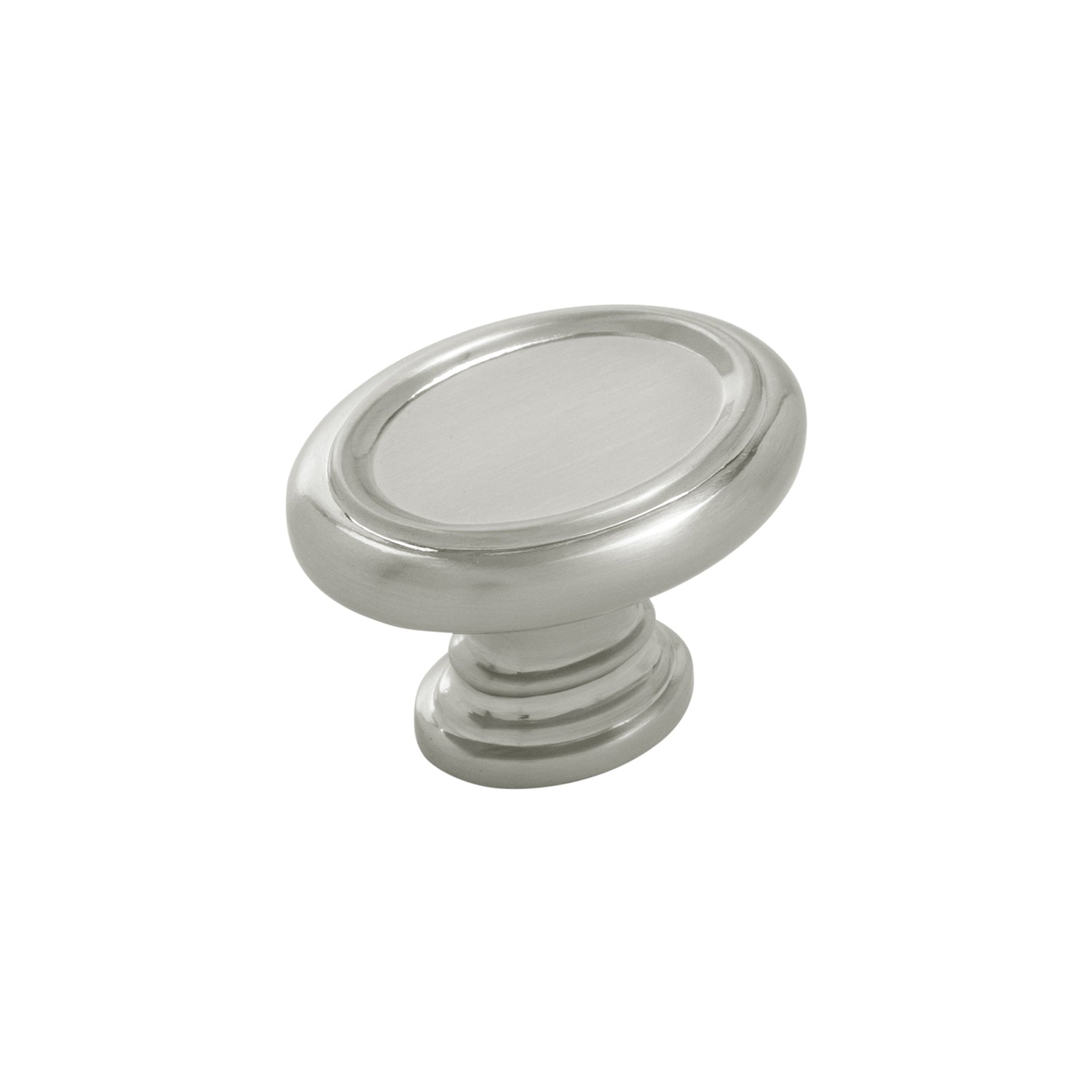 Belwith Keeler 1-1/2 Inch x 1-1/8 Inch Oval Berkshire Oval Knob - Satin Nickel