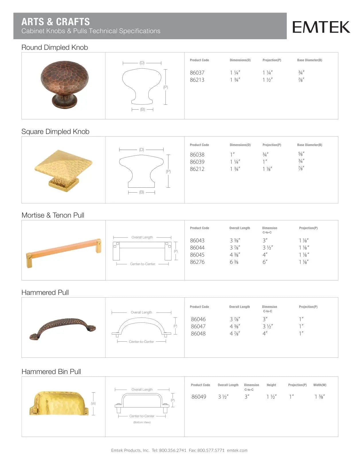 Emtek Mortise & Tenon Cabinet Pull - Hentell
