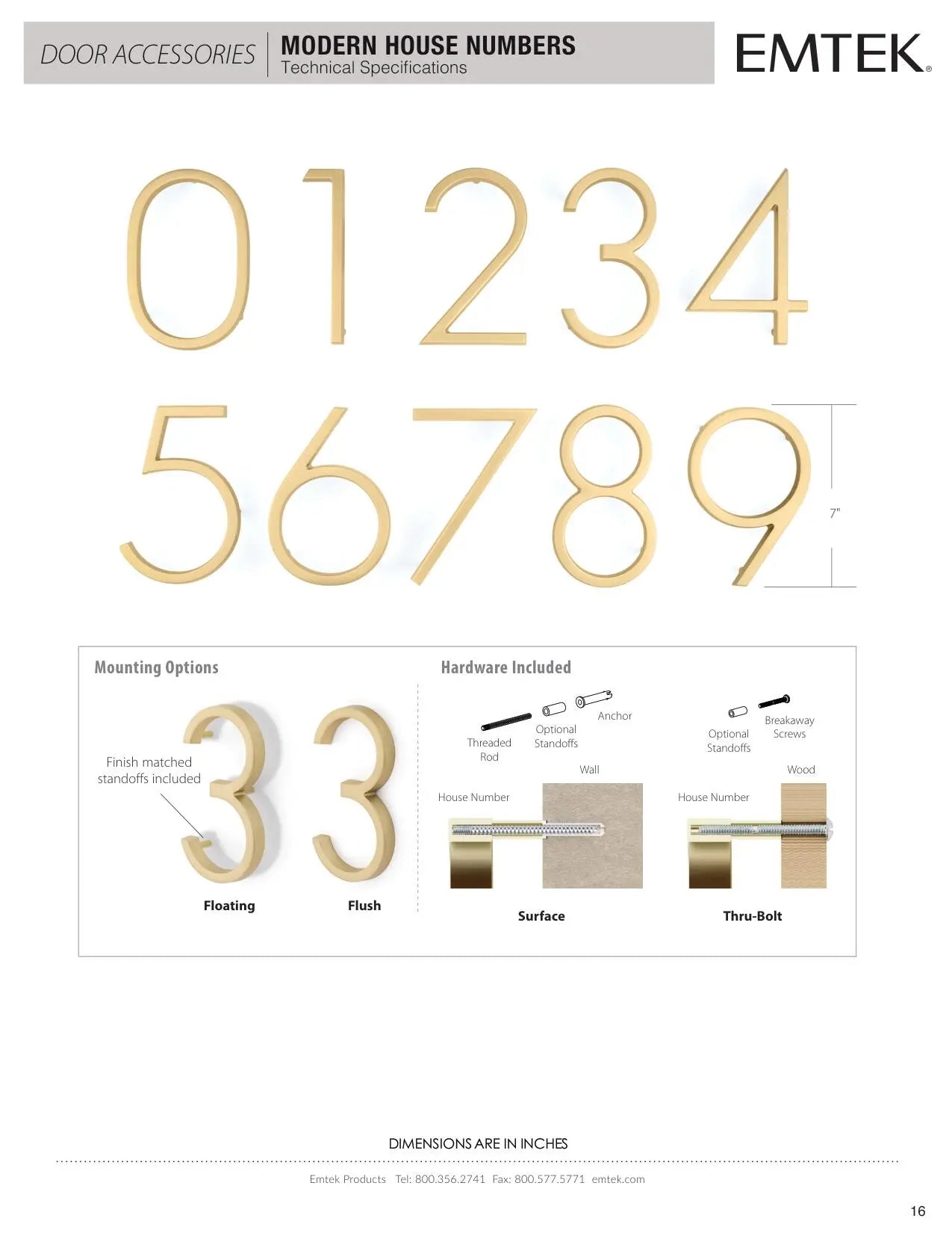 Emtek 7" Modern House Numbers - Hentell