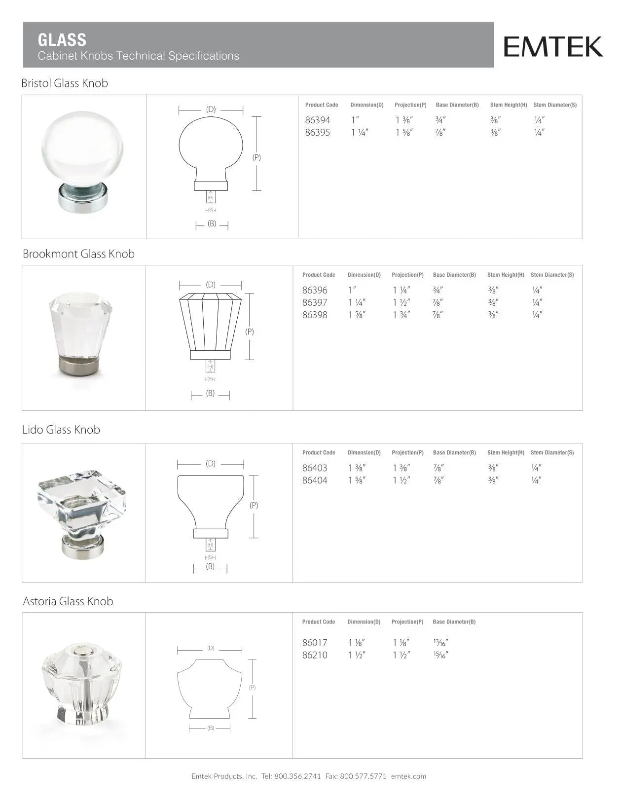 Emtek Bristol Cabinet Knob - Hentell