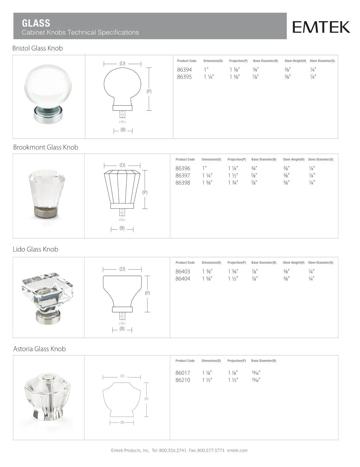 Emtek Lido Cabinet Knob - Hentell
