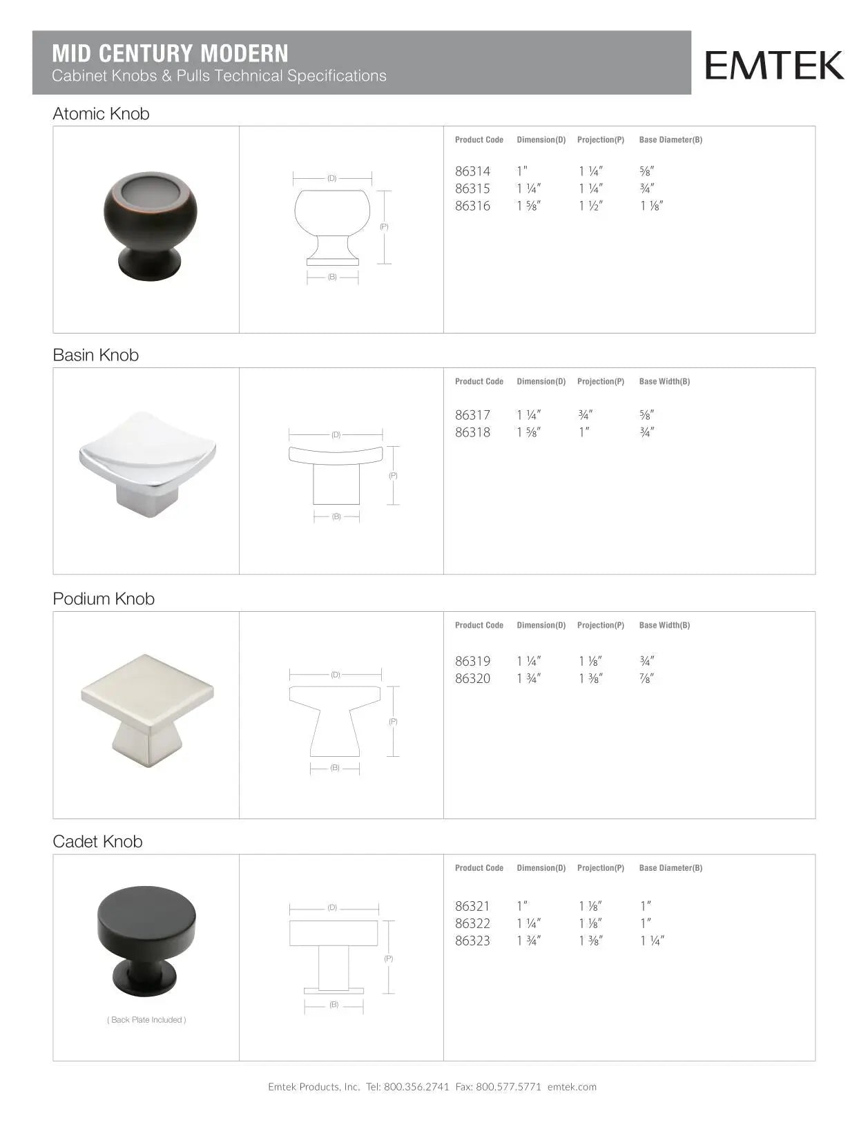 Emtek Atomic Cabinet Knob - Hentell