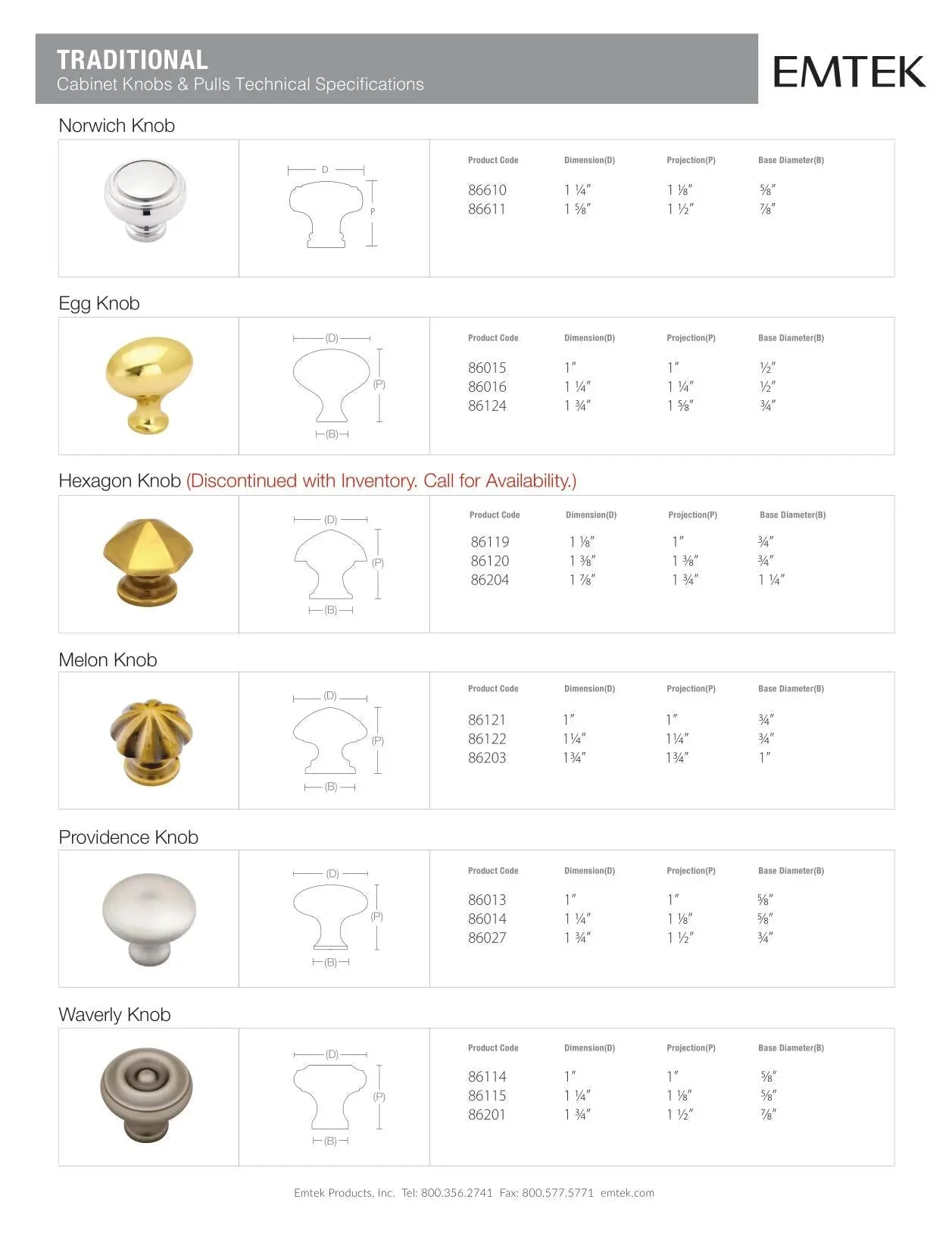 Emtek Egg Cabinet Knob - Hentell