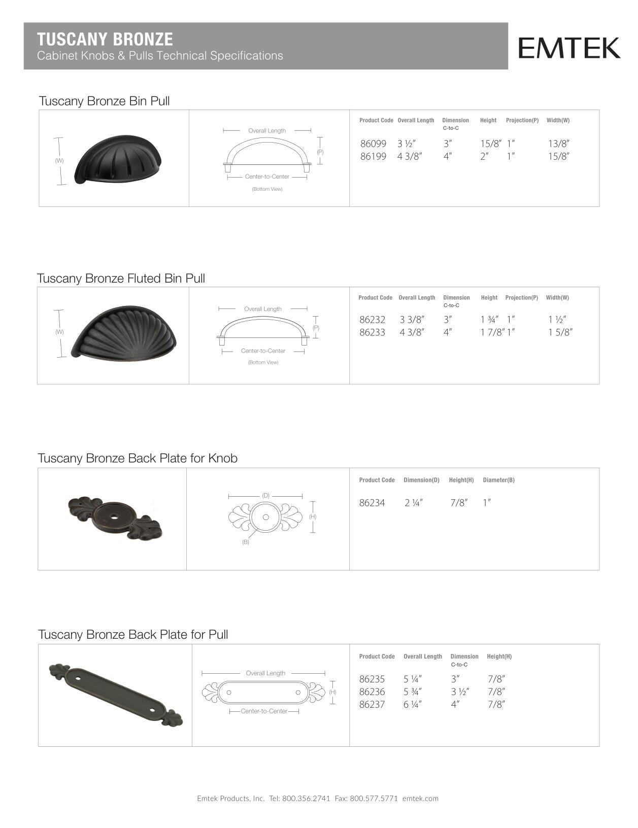 Emtek Tuscany Bronze Cabinet Backplate for Knob - Hentell