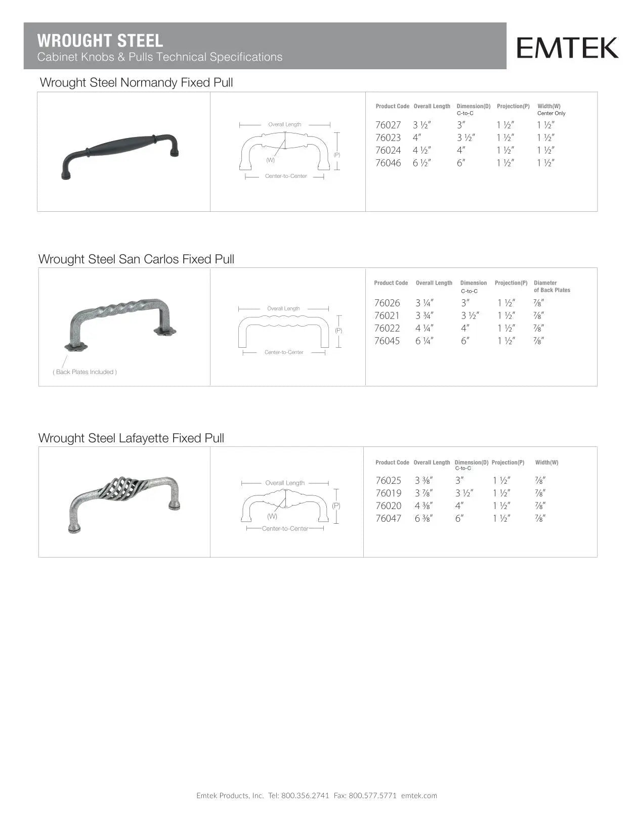 Emtek Lafayette Cabinet Pull - Hentell