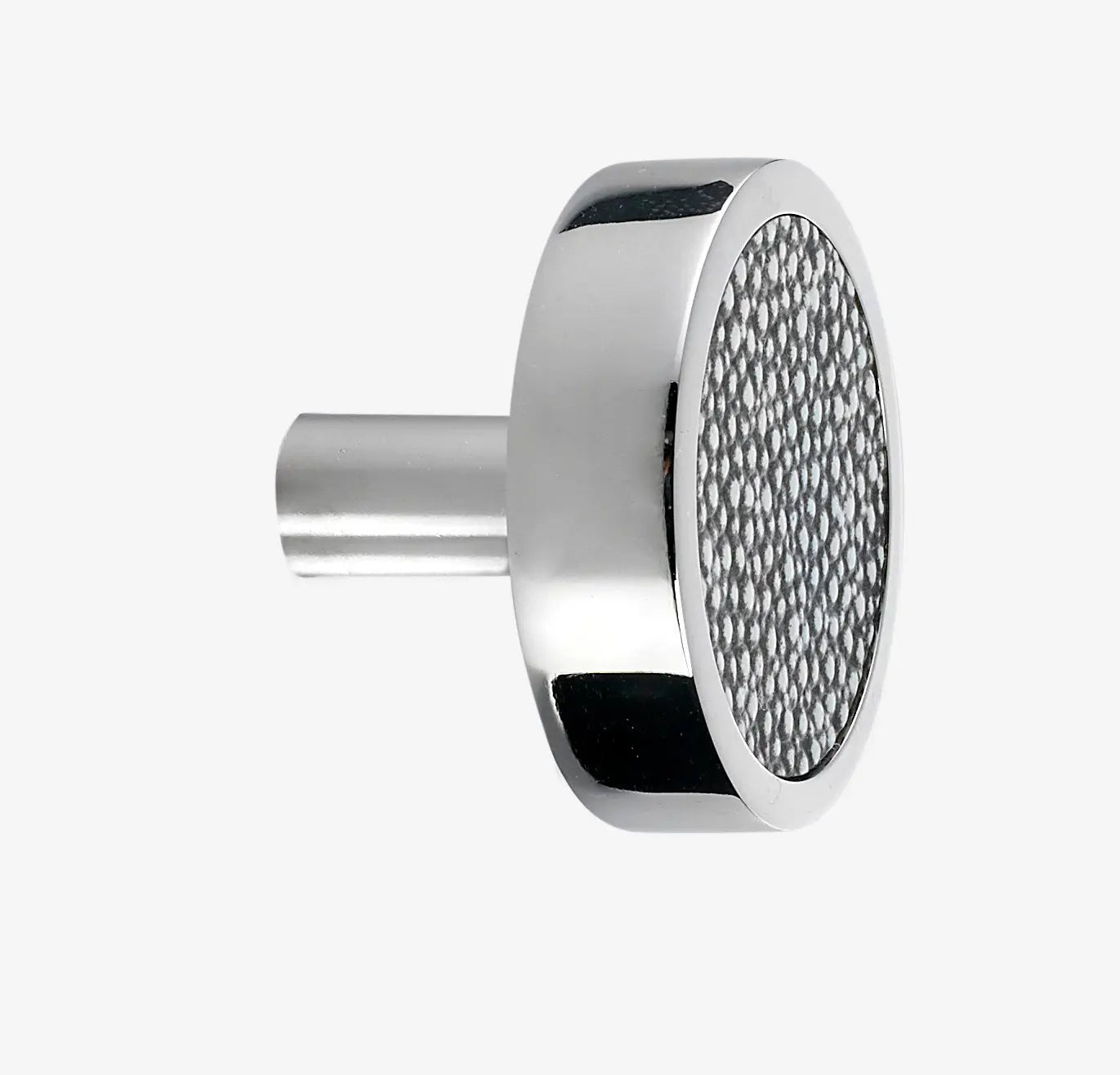 Tanners Craft Leather Accented Round Cabinet Knob with straight post Tanners Craft