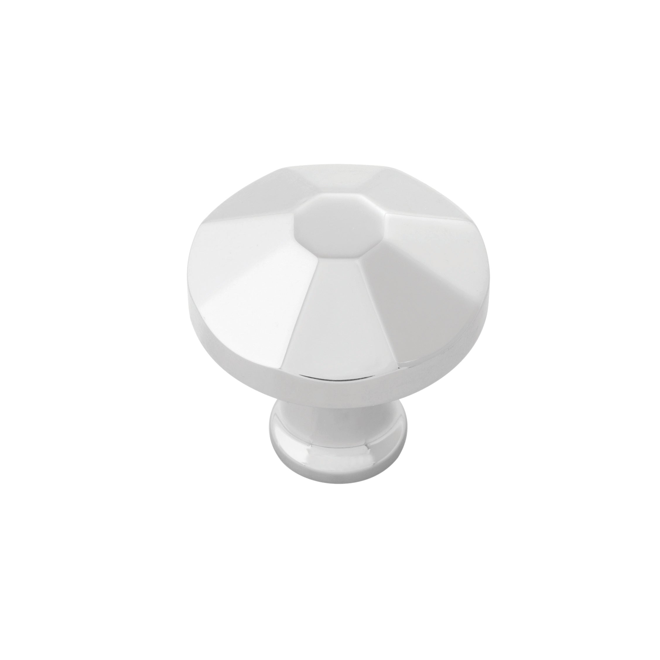 Belwith Keeler 1-3/8 Inch Diameter Facette Round Knob - Polished Nickel
