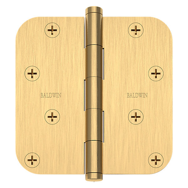 Baldwin 4 inch radius corner hinge solid brass door hardware – premium quality by Baldwin
