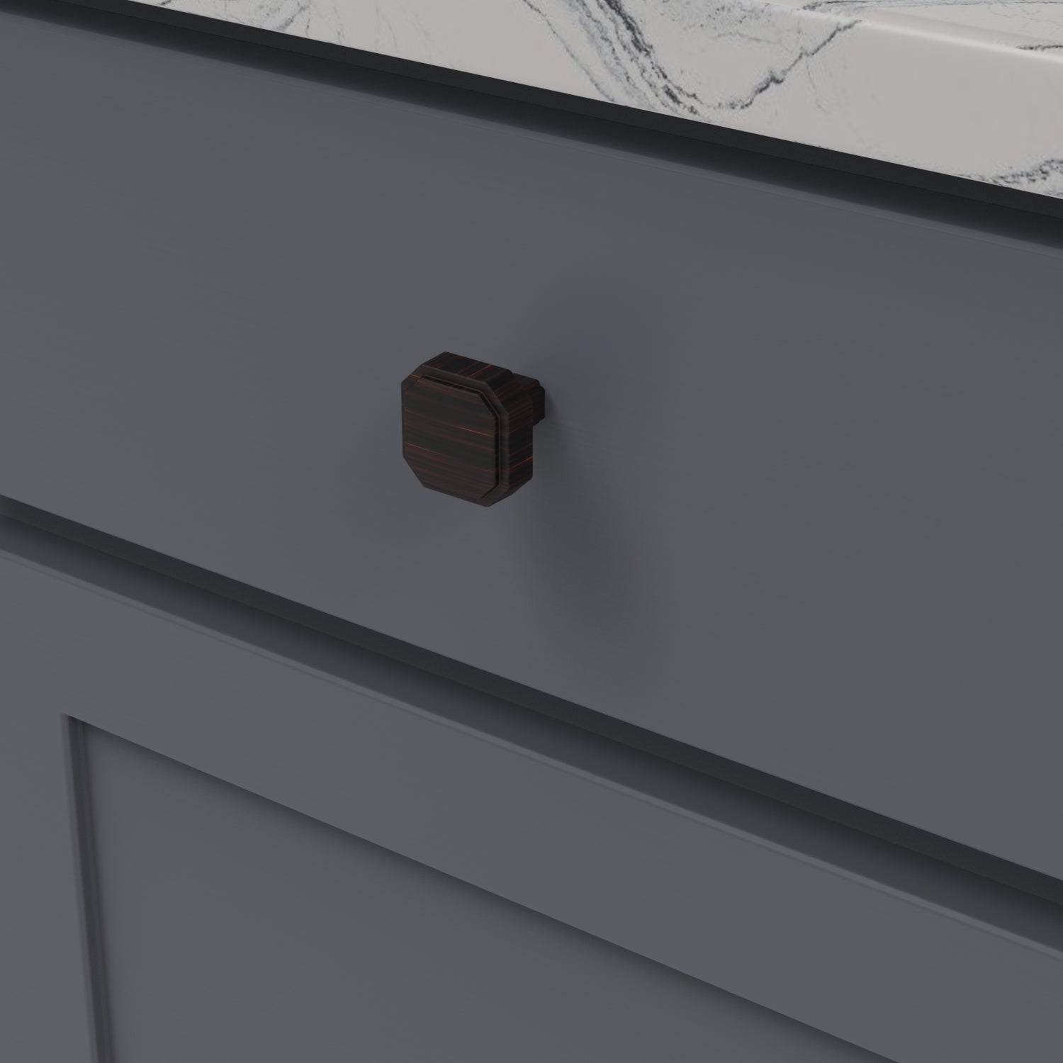 Belwith Keeler 1-5/16 Inch x 1-5/16 Inch Monroe Square Knob - Vintage Bronze
