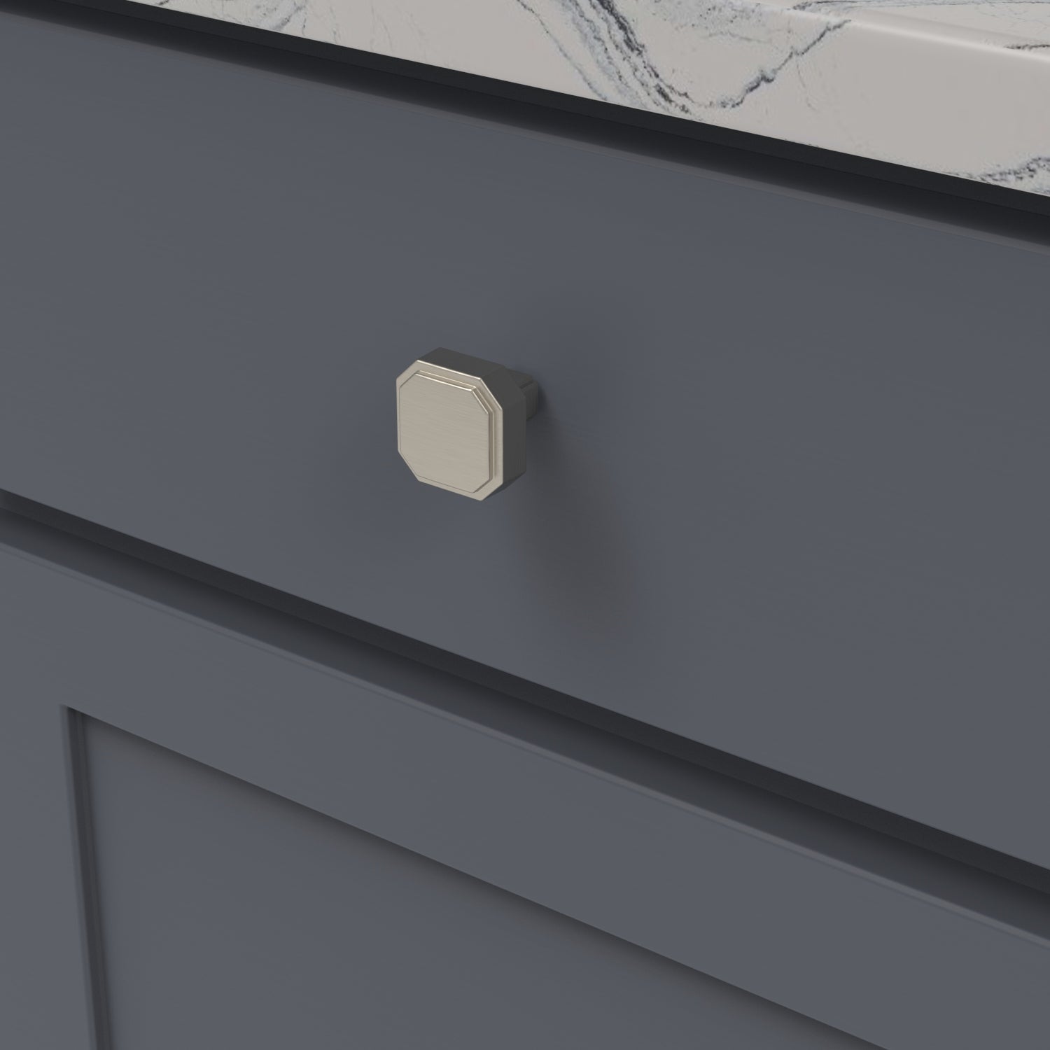 Belwith Keeler 1-5/16 Inch x 1-5/16 Inch Monroe Square Knob - Satin Nickel