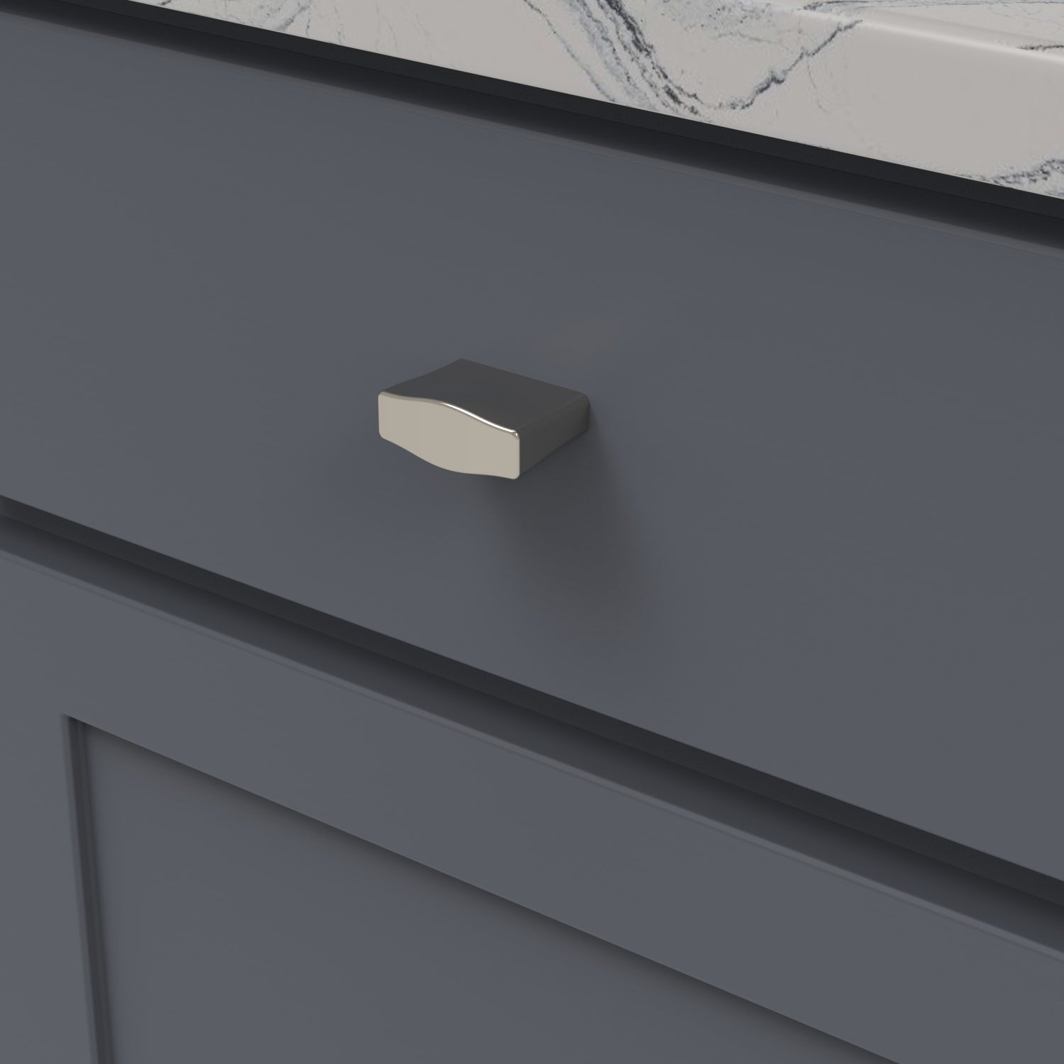 Belwith Keeler 1-1/4 Inch Center to Center Emerge Pinch Knob - Polished Nickel