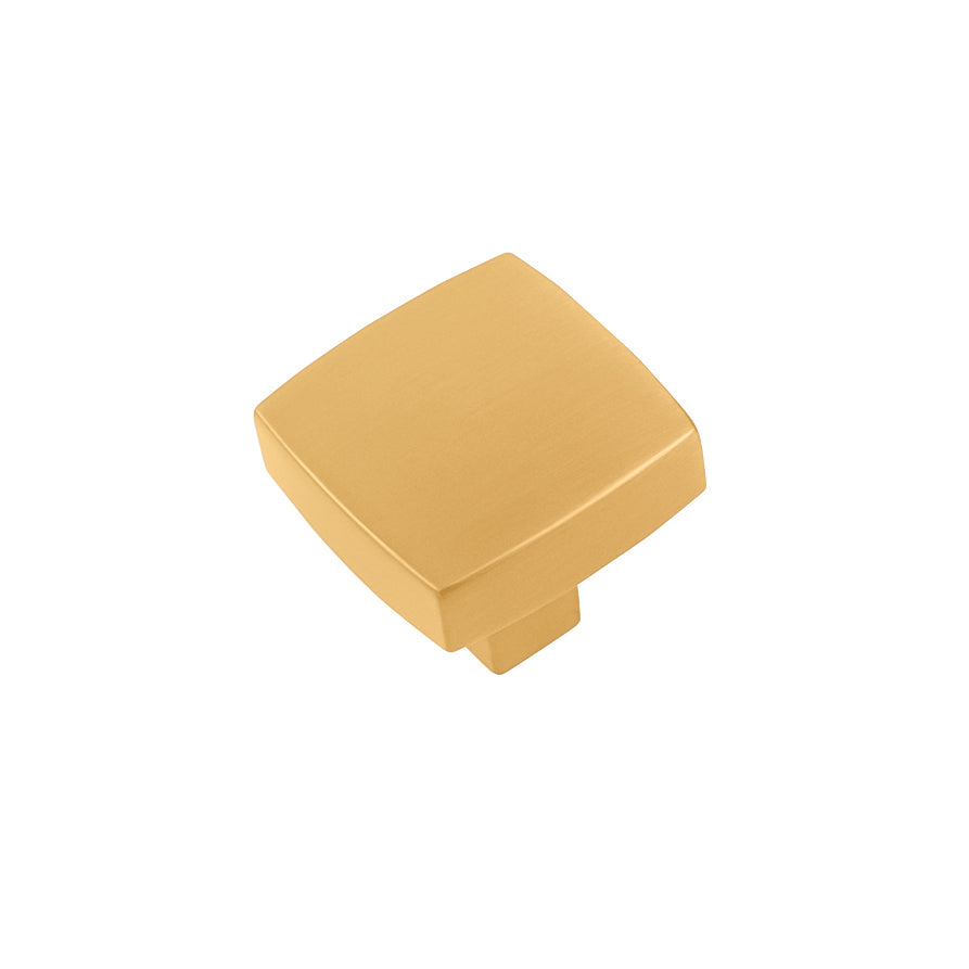 Belwith Keeler 1-1/4 Inch Square Coventry Square Knob - Brushed Golden Brass
