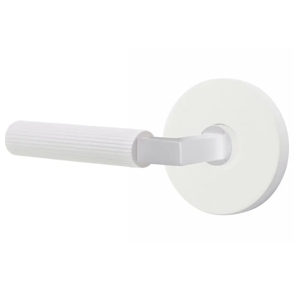 Emtek Select Straight Knurled Lever modern door handle premium finish