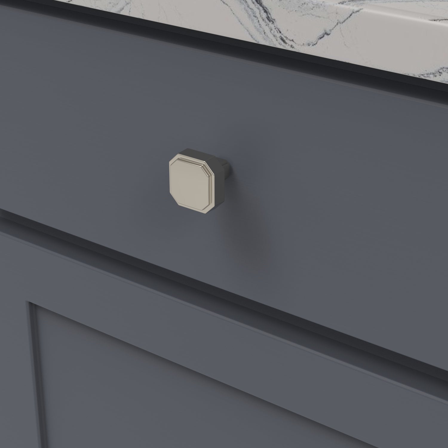 Belwith Keeler 1-5/16 Inch x 1-5/16 Inch Monroe Square Knob - Polished Nickel