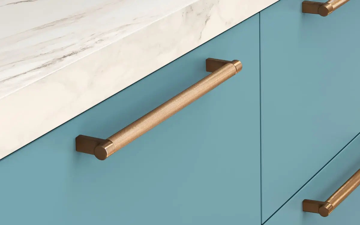 Emtek Select Cabinet Rectangular Stem Knurled Bar Cabinet Pull - Hentell