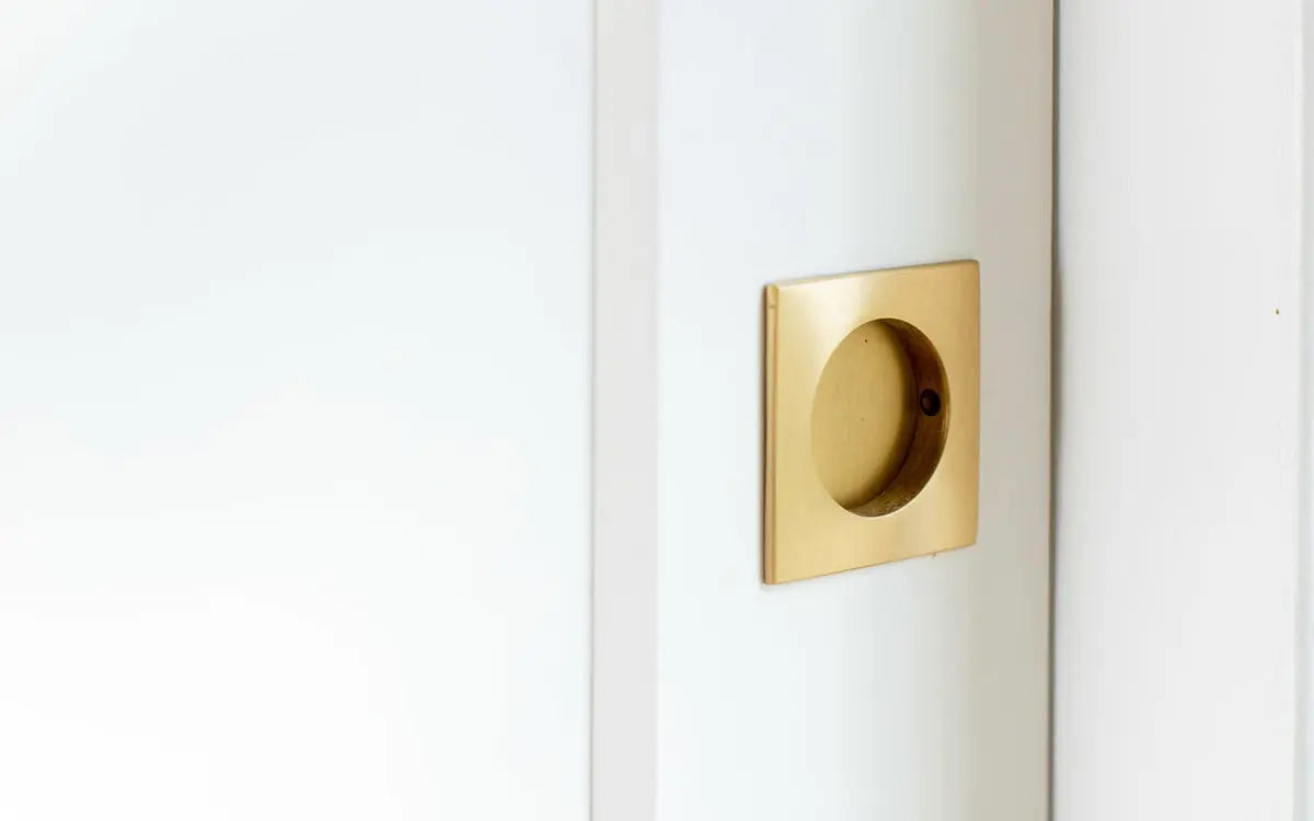 Emtek Square Flush Pull W/Round Bore Emtek Hentell Emtek