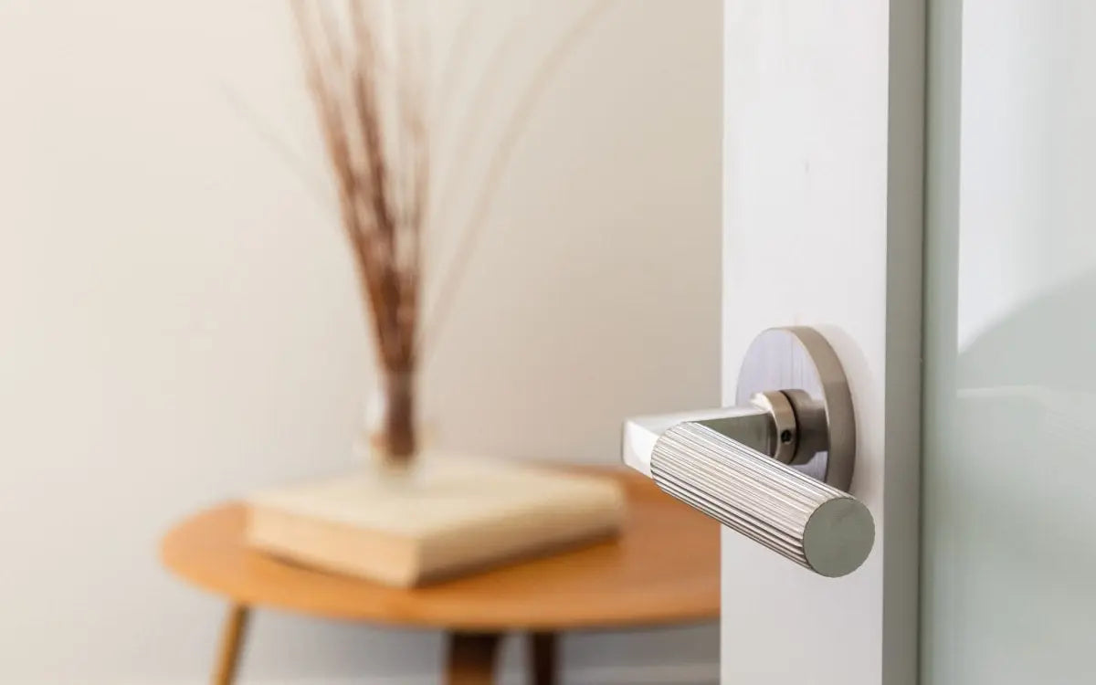 Emtek Select Straight Knurled Lever modern door handle premium finish