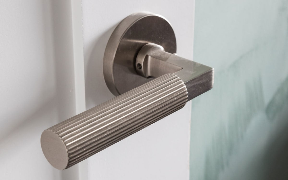 Emtek Select Straight Knurled Lever modern door handle premium finish