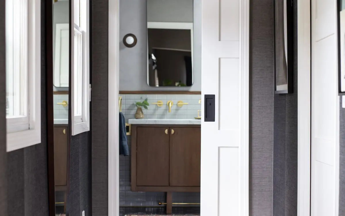 Emtek Modern Rectangular Pocket Door Mortise Lock Emtek Hentell Emtek