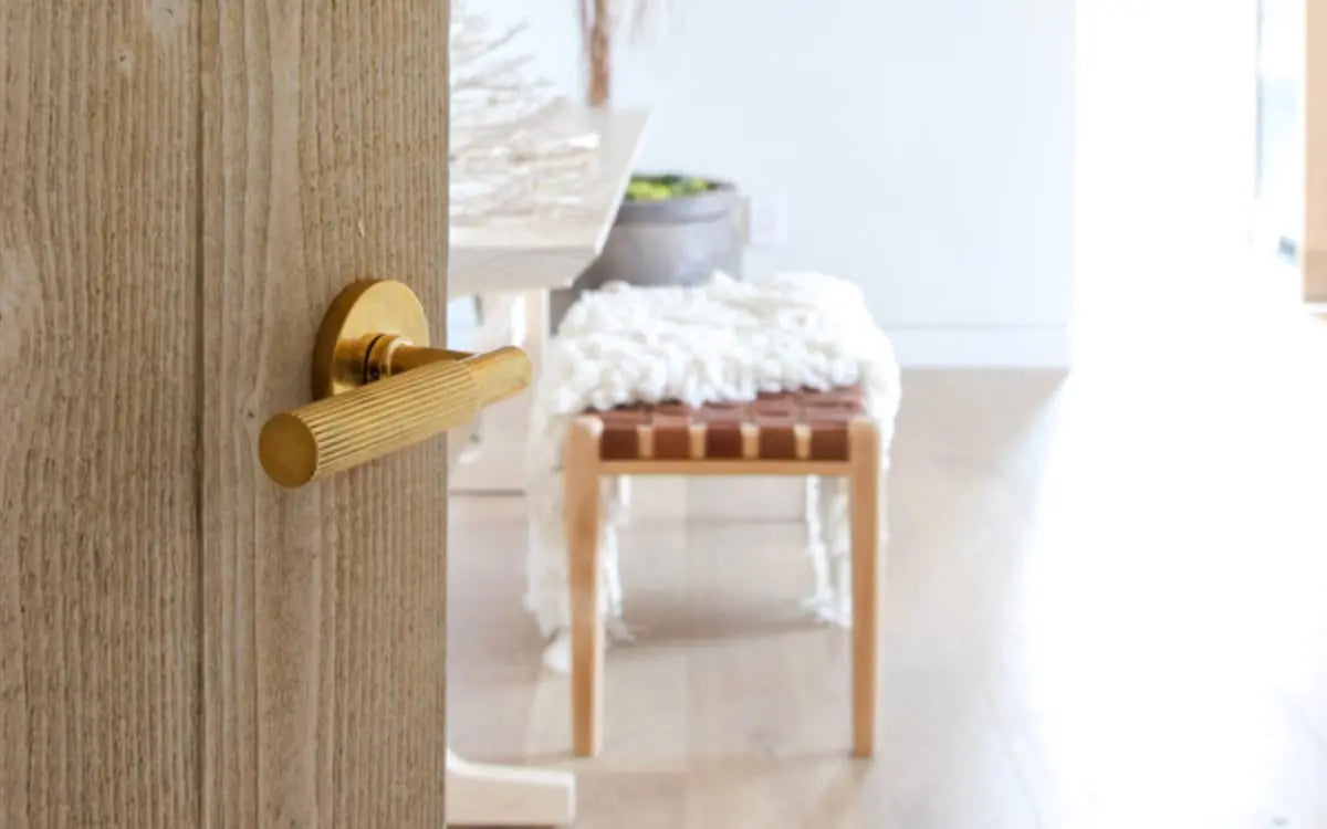 Emtek Select Straight Knurled Lever modern door handle premium finish