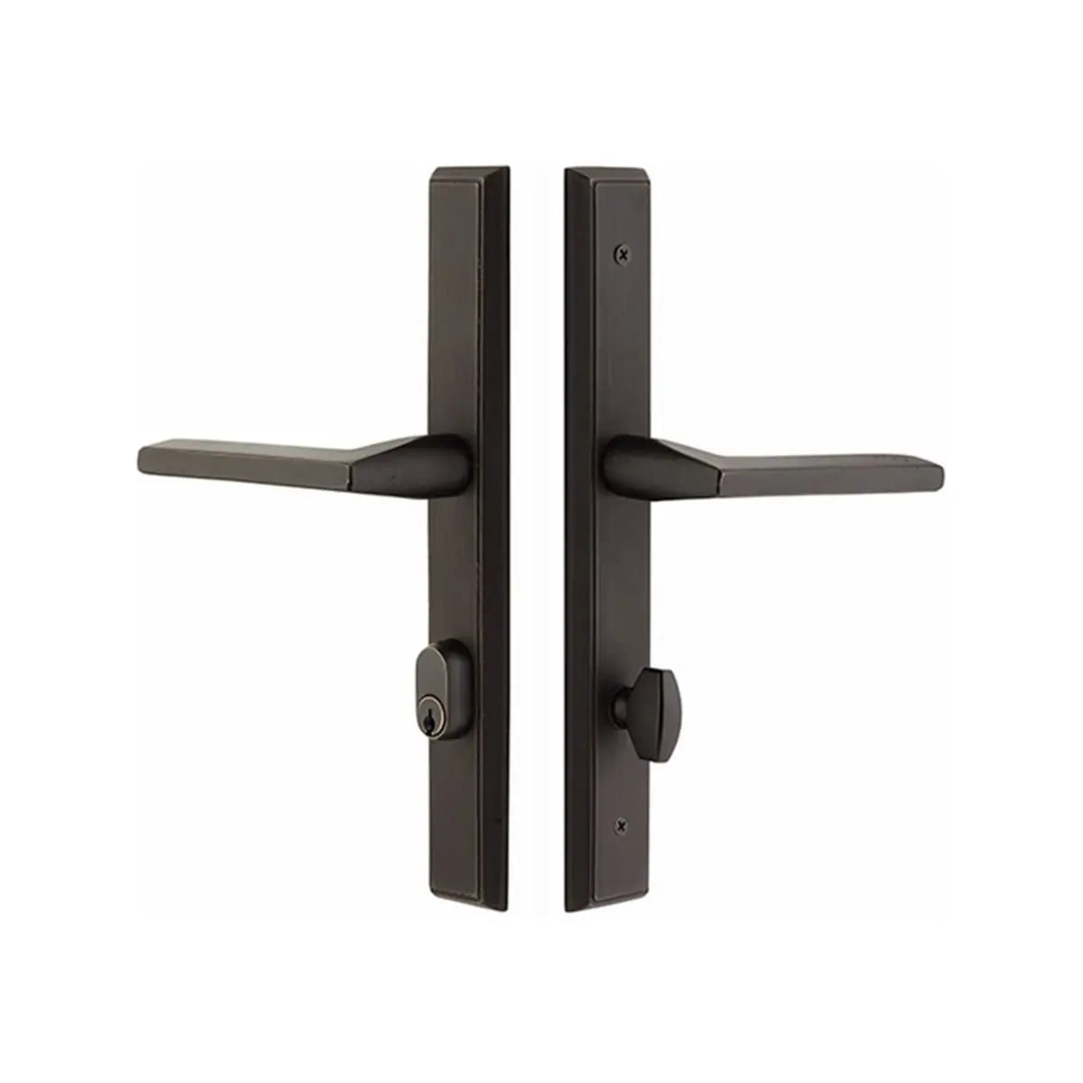 Emtek Sandcast Bronze Rectangular Style Stretto - Keyed - Hentell