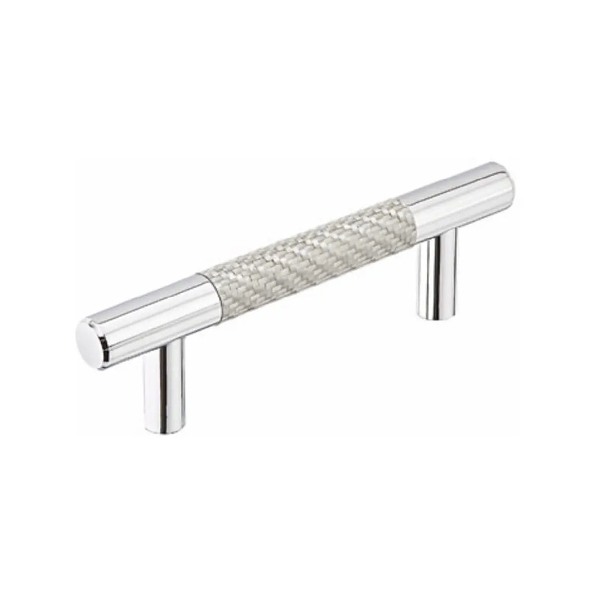 Emtek Carbon Fiber Silver Bar Cabinet Pull - Hentell