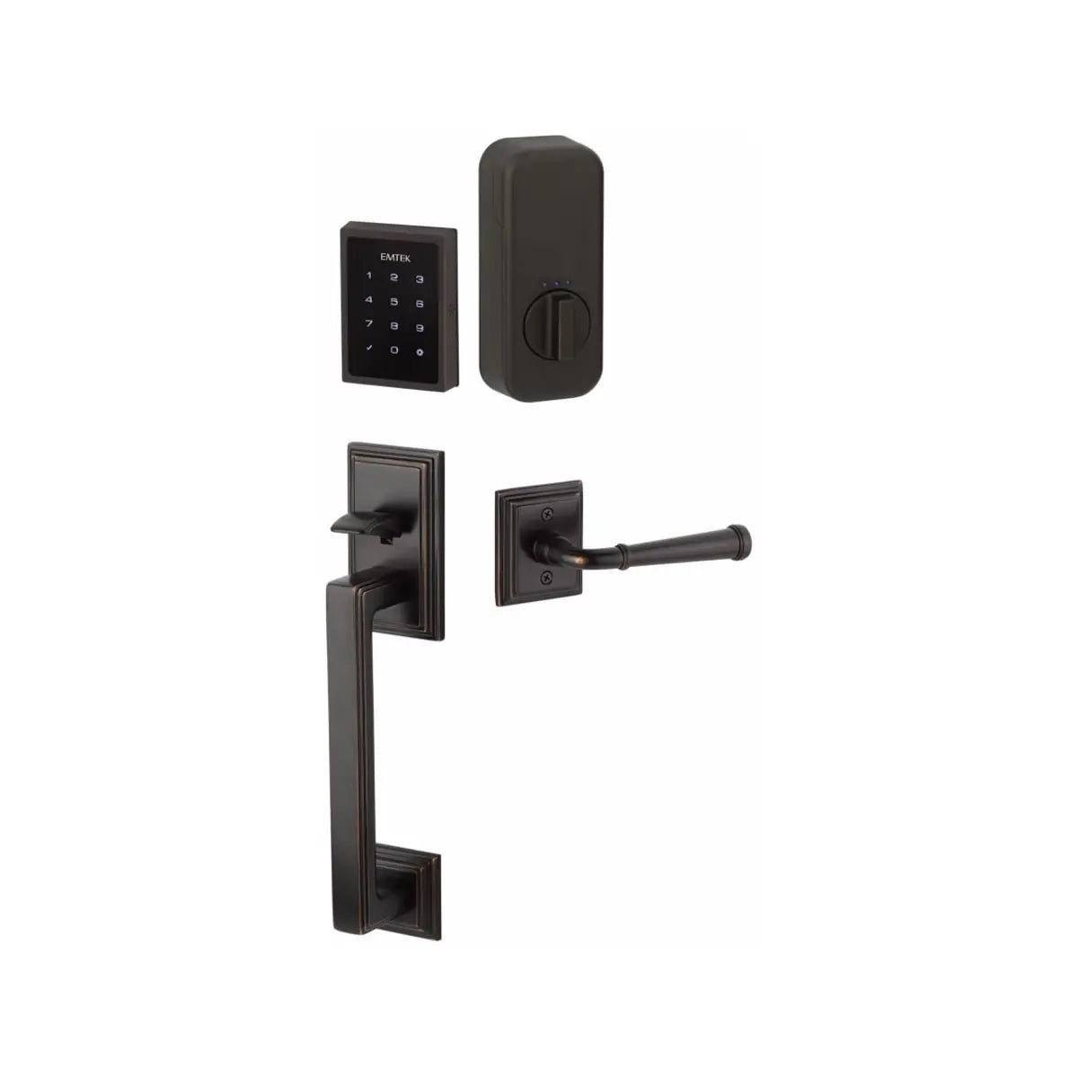 Emtek Hamden EMPoweredβ’ Motorized Touchscreen Keypad Entry Set - Hentell