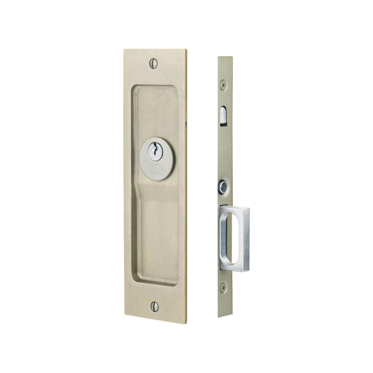 Emtek Rustic Modern Rectangular Pocket Door Mortise Lock Emtek Hentell Emtek