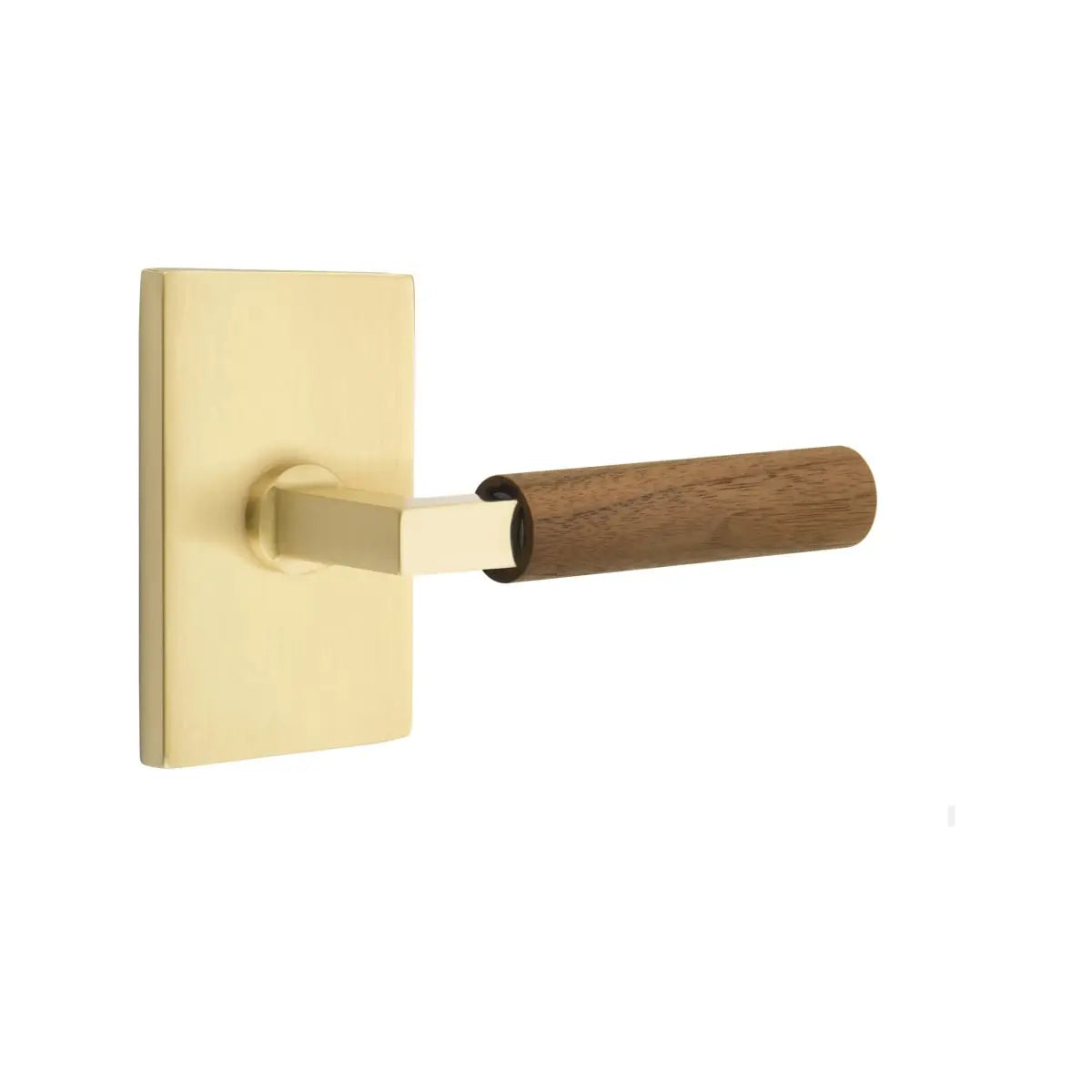“Emtek Select Dark Walnut Lever Wood Door Handle - Premium Wood Finish, Elegant Door Hardware