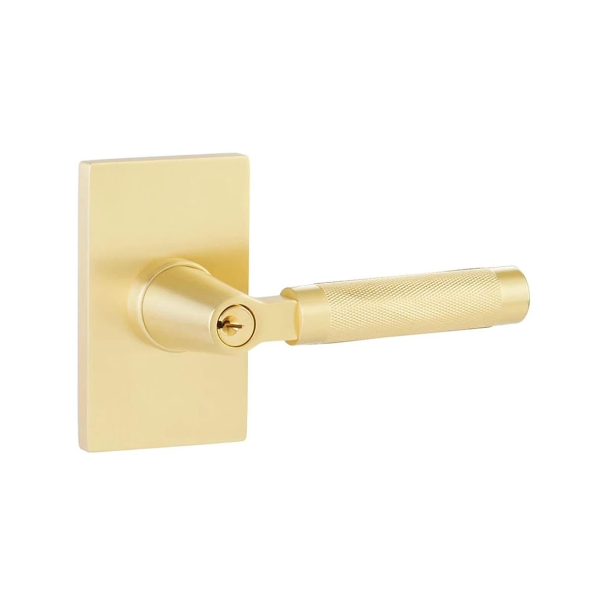 Emtek SELECT L-Square Knurled Key in Lever