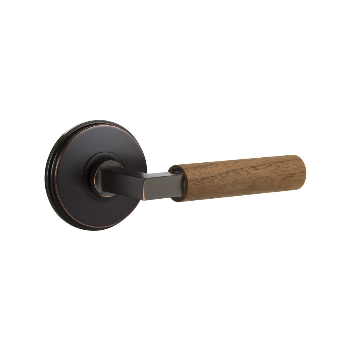 “Emtek Select Dark Walnut Lever Wood Door Handle - Premium Wood Finish, Elegant Door Hardware