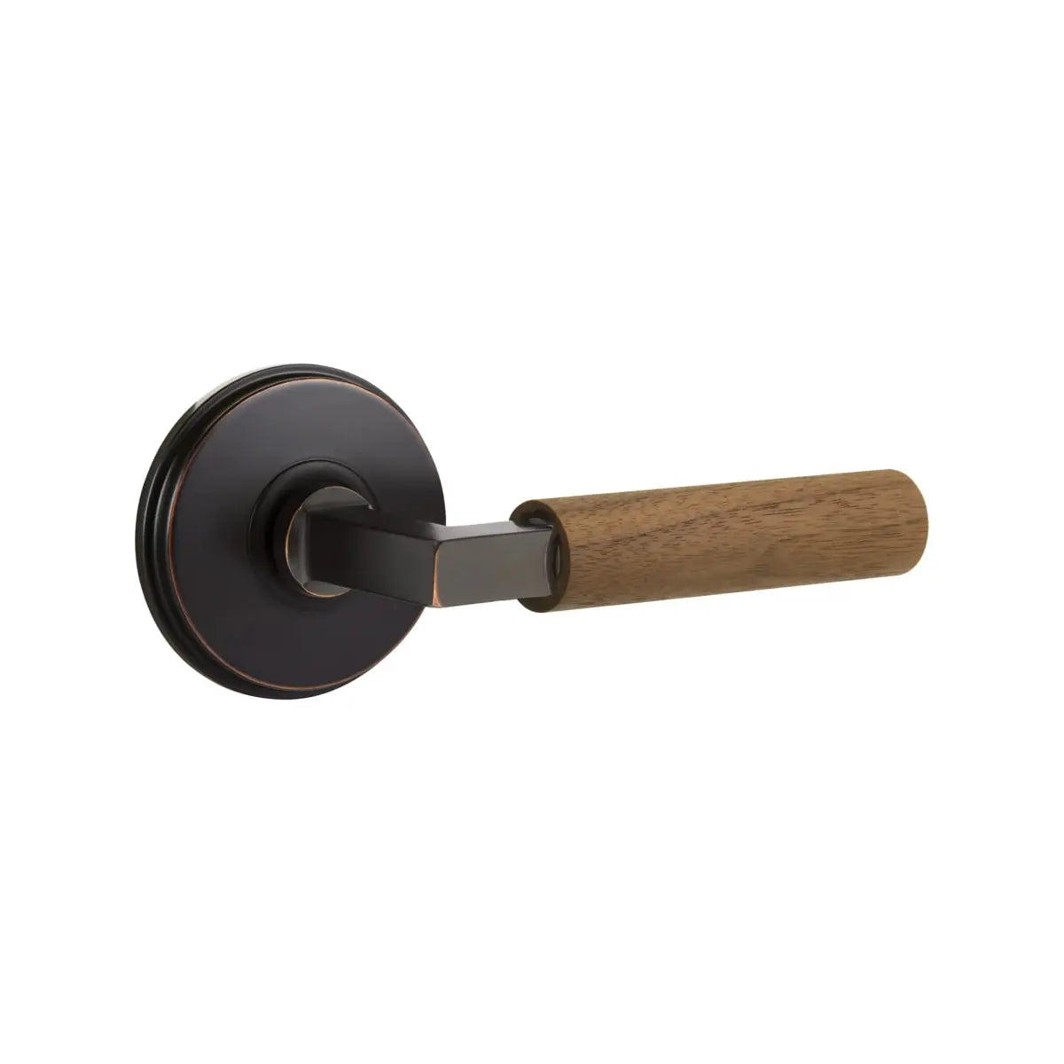 “Emtek Select Dark Walnut Lever Wood Door Handle - Premium Wood Finish, Elegant Door Hardware