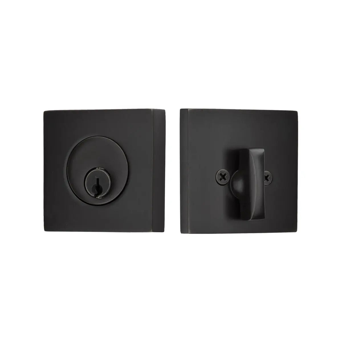 Emtek Square Keyed Deadbolt - modern security deadbolt lock in square design