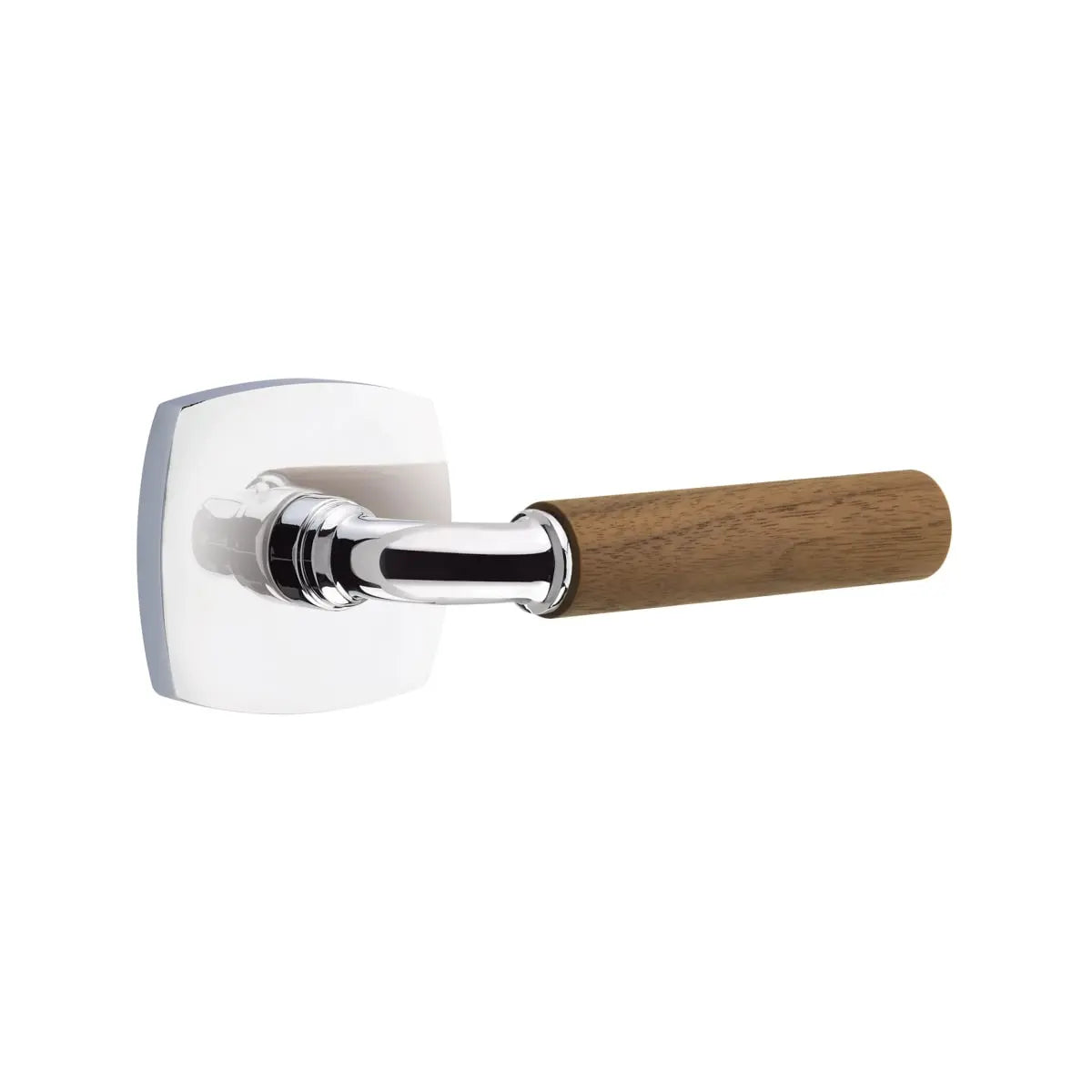 “Emtek Select Dark Walnut Lever Wood Door Handle - Premium Wood Finish, Elegant Door Hardware