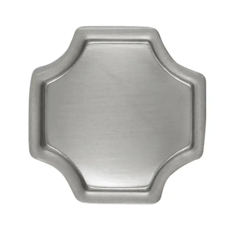 Belwith Keller Monarch Knob in brushed metallic finish on modern cabinet