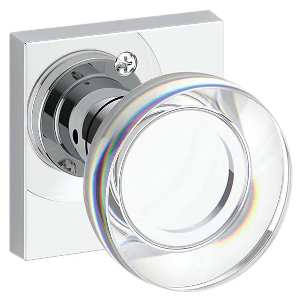 Close-up of Emtek Crystal Door Knob on Modern Interior Door