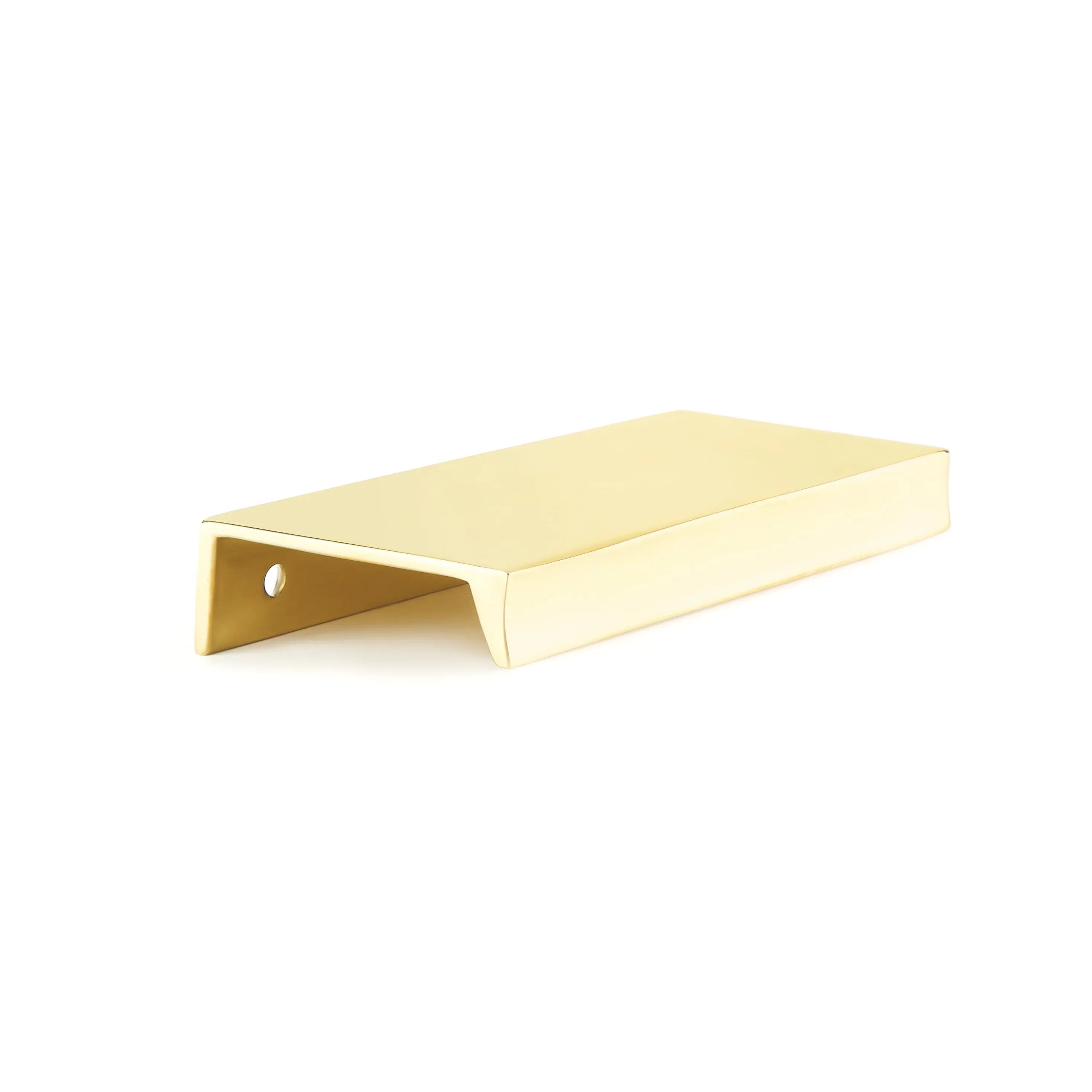 Schaub Sabre, Edge Pull, Unlacquered Brass, 4" cc, 5-1/4" Overall - Hentell