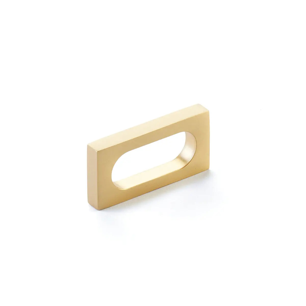 Schaub Cafe, Pull, Modern Oval Slot, Satin Brass, 2" cc - Hentell