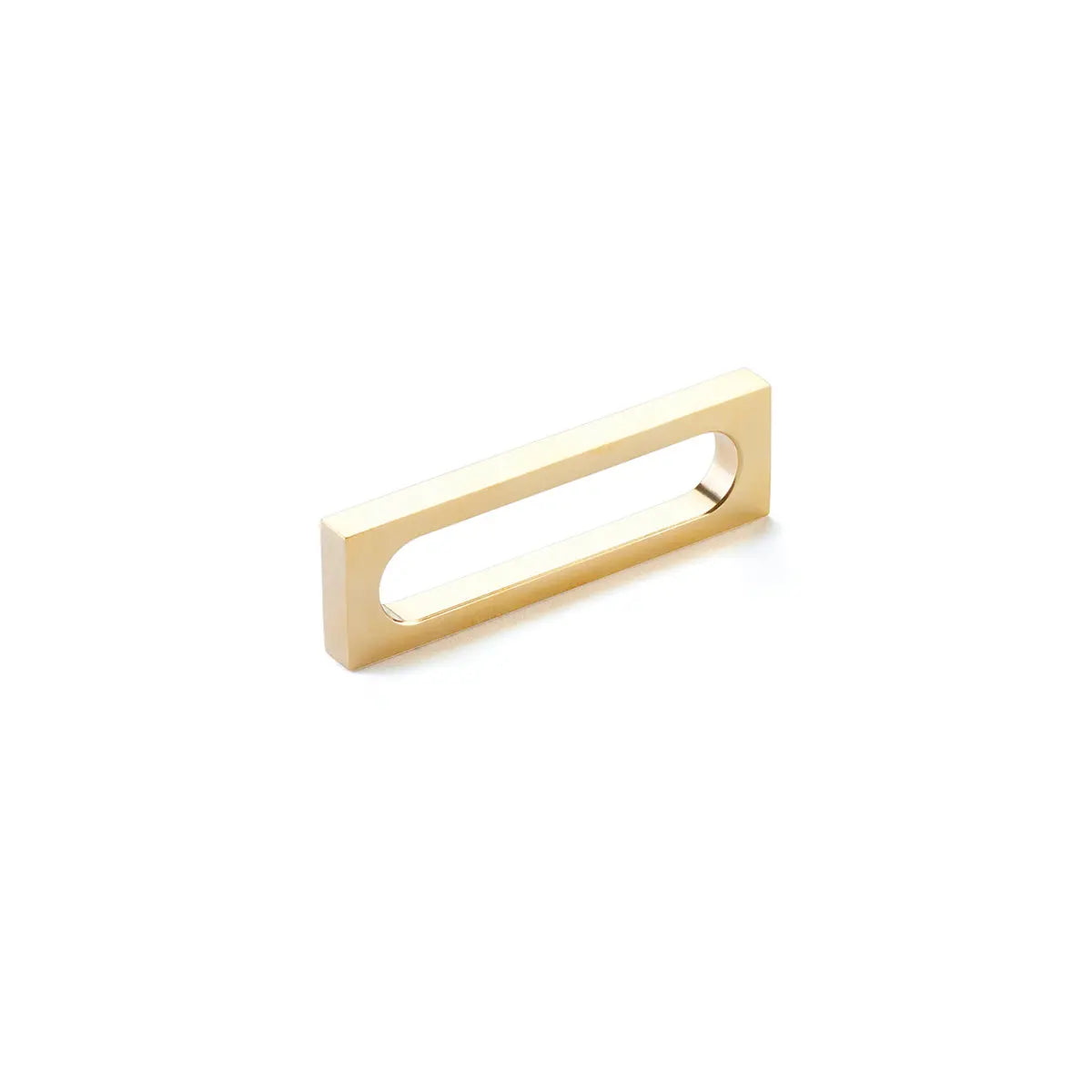 Schaub Cafe, Pull, Modern Oval Slot, Unlacquered Brass, 3-1/2" cc - Hentell