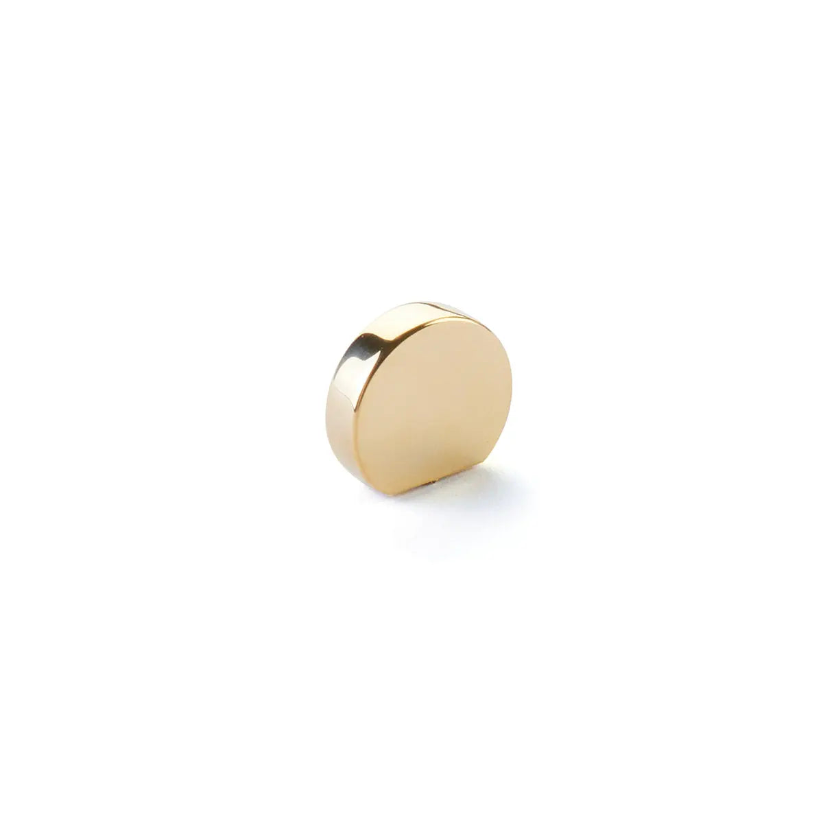Schaub Cafe, Knob, Modern Oval, Unlacquered Brass, 1" Width, 7/8" cc - Hentell