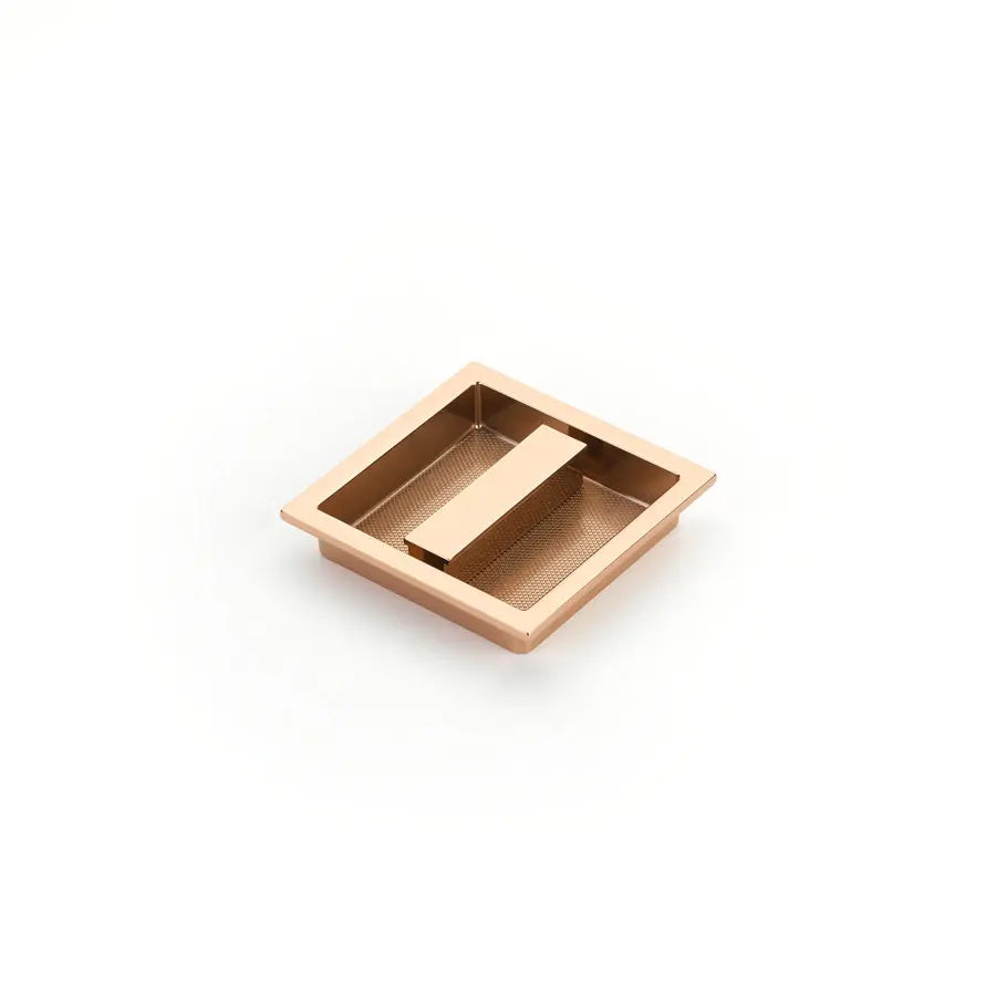Schaub MODO, Recessed Pull, Polished Rose Gold, 3-7/8" x 3-7/8" Overall - Hentell