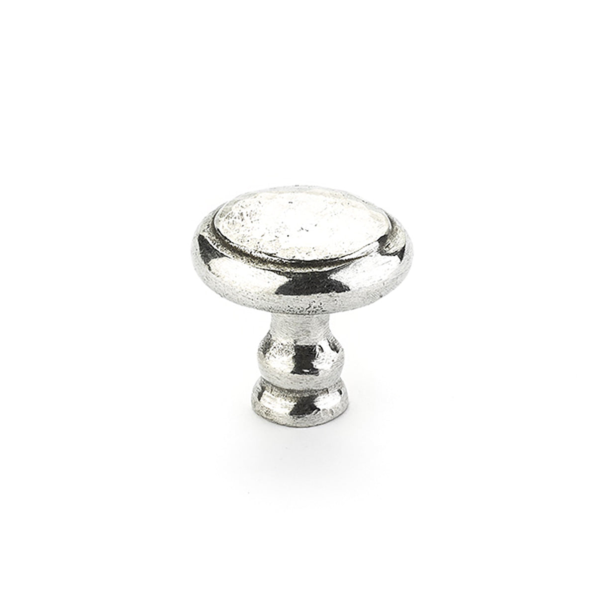 Schaub Artifex, Knob, Round, Natural Britannium, 1-1/2"dia