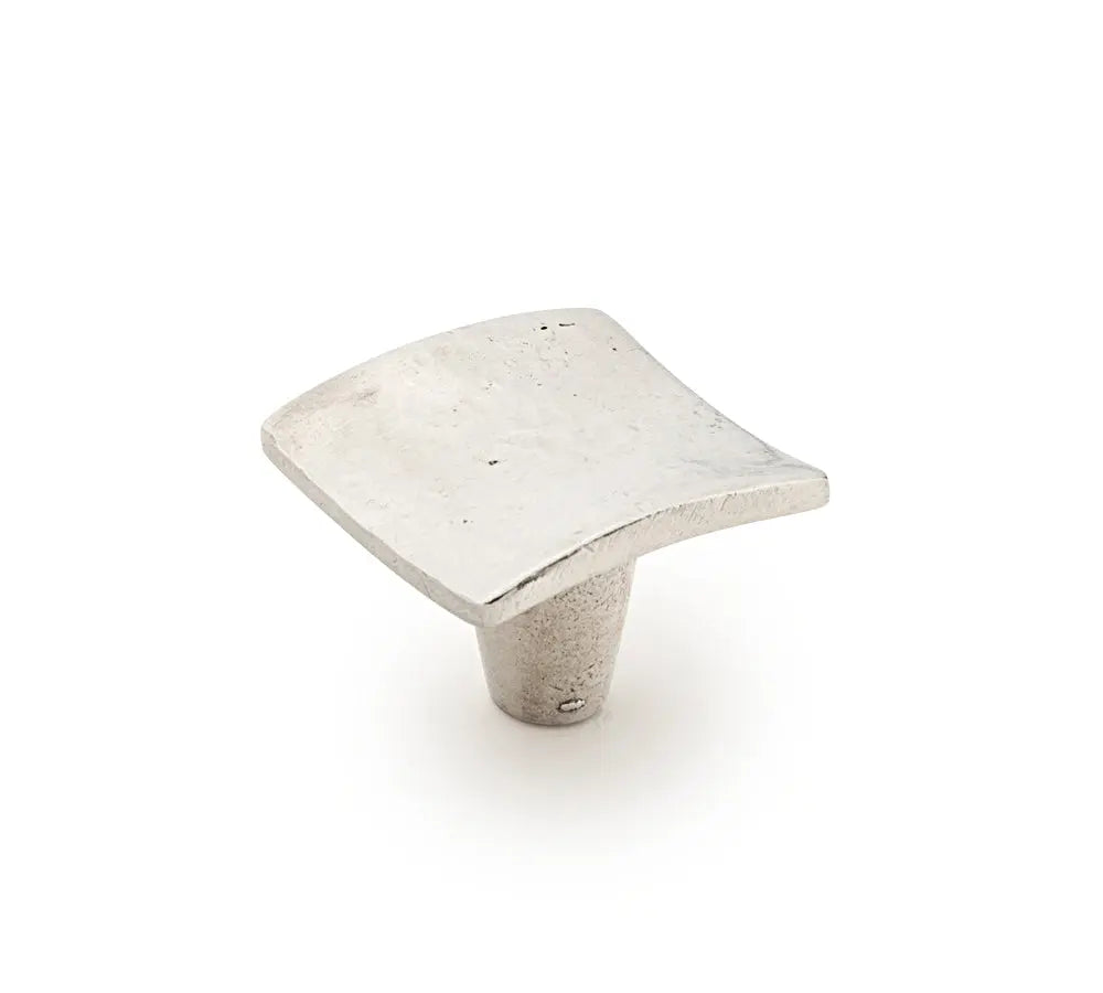 Schaub Martello Square Knob, Natural Britannium - Hentell