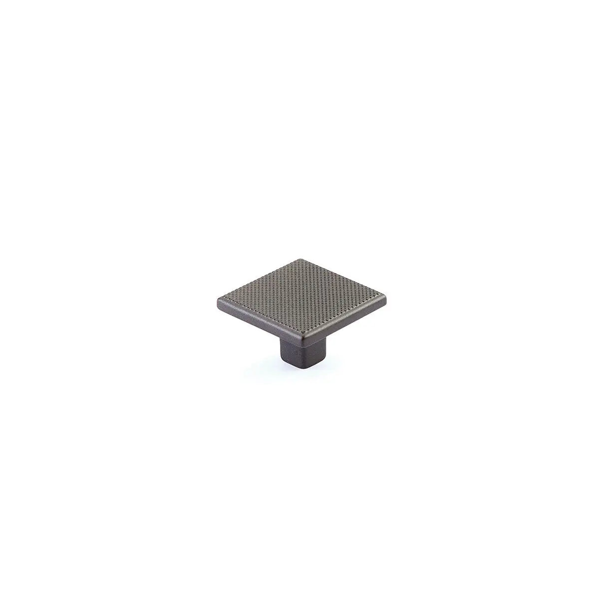 Schaub Quadrato, Square Knob, Gun Metal, 1-3/8" - Hentell