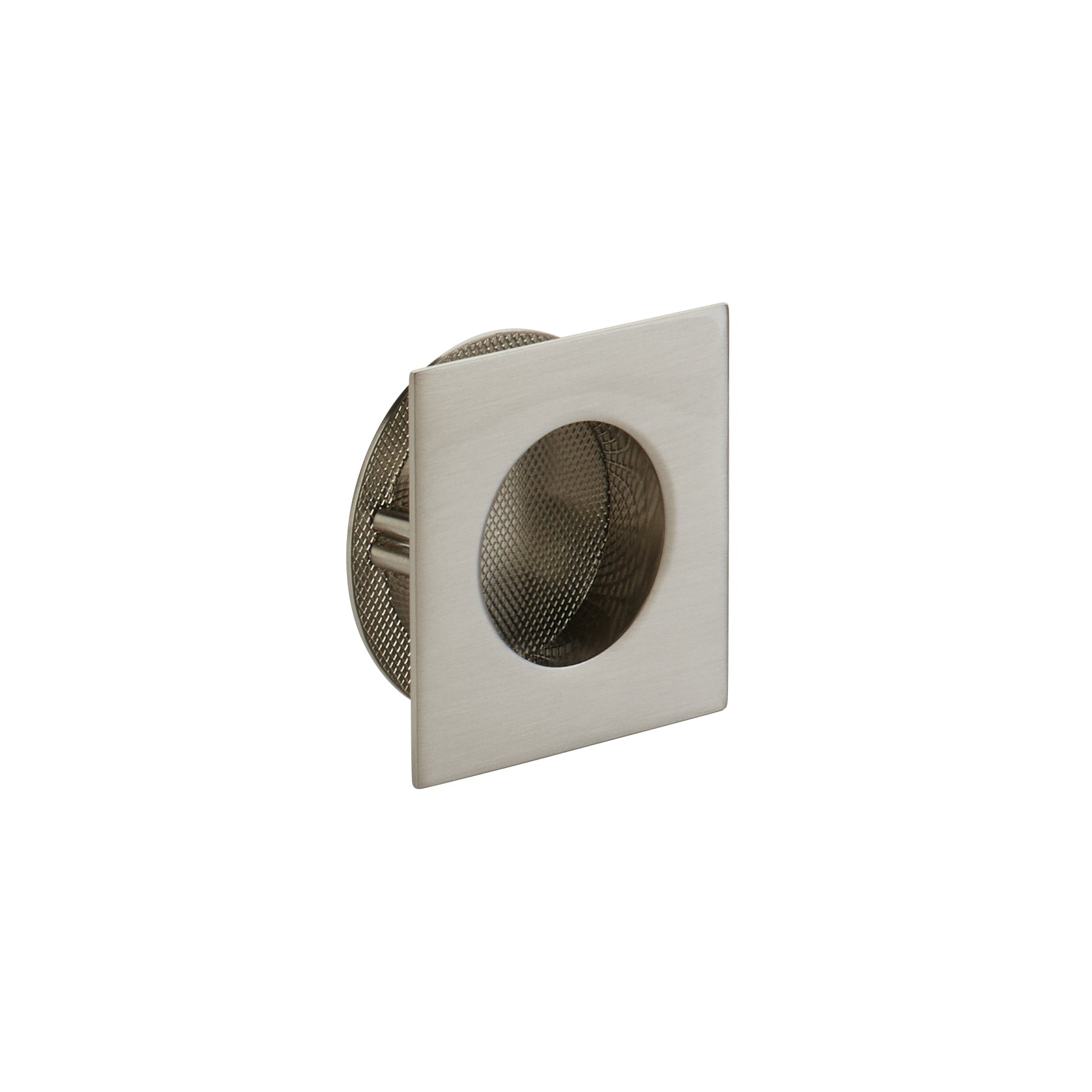 Schaub Urbano, Square Recessed Pull, Brushed Nickel, 3" Overall
