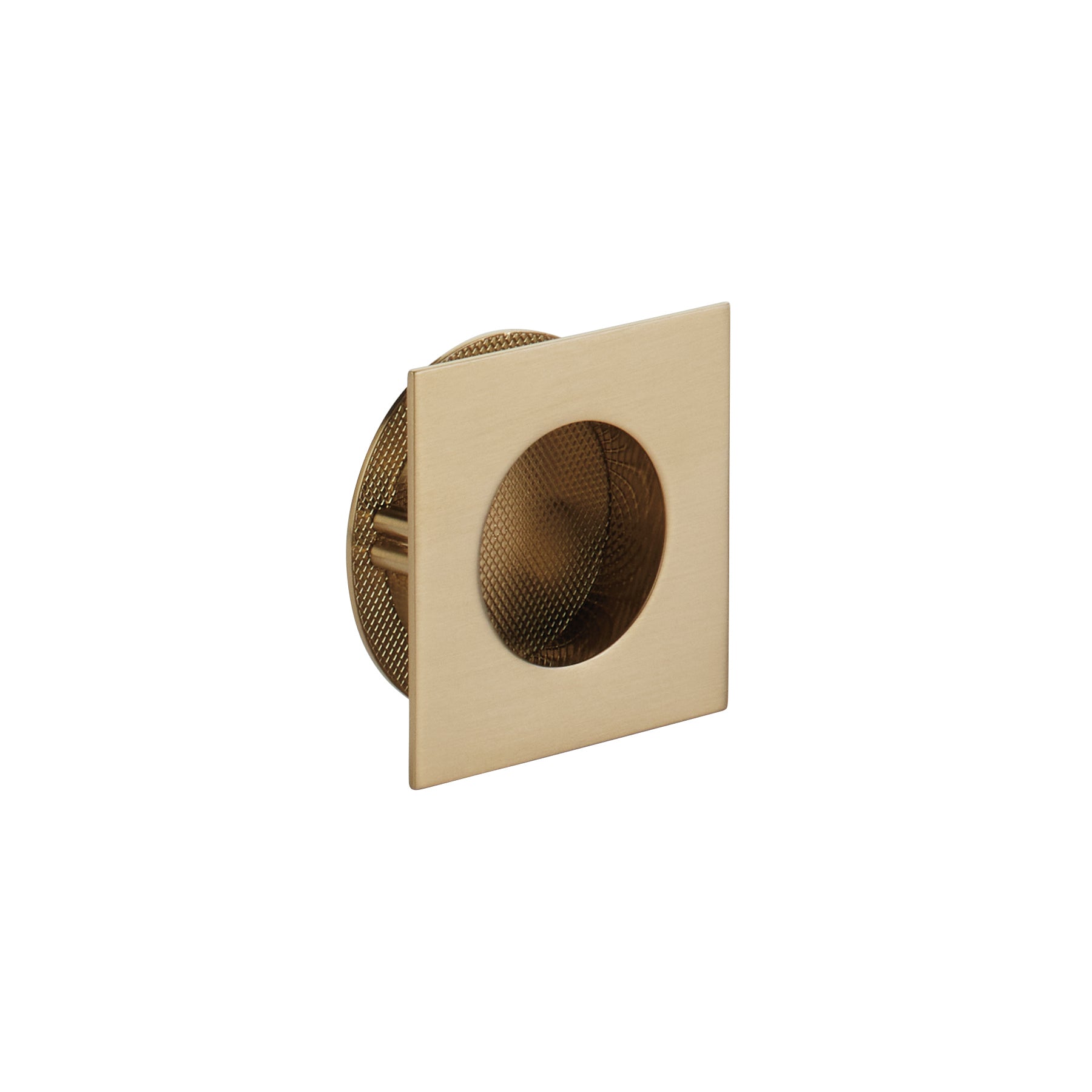 Schaub Urbano, Square Recessed Pull, Signature Satin Brass, 3" Overall