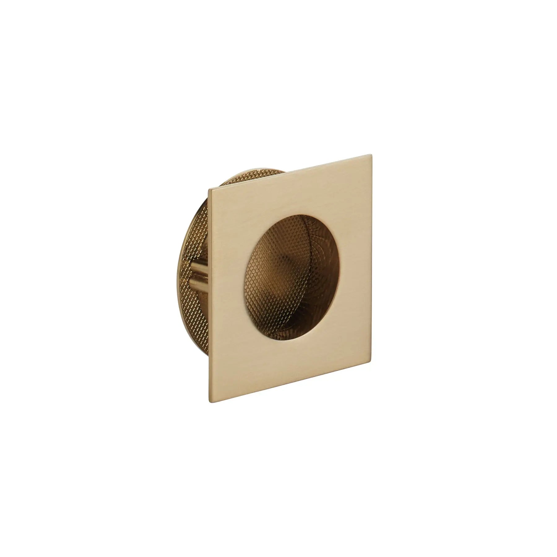 Schaub Urbano, Square Recessed Pull, Signature Satin Brass, 3" Overall - Hentell