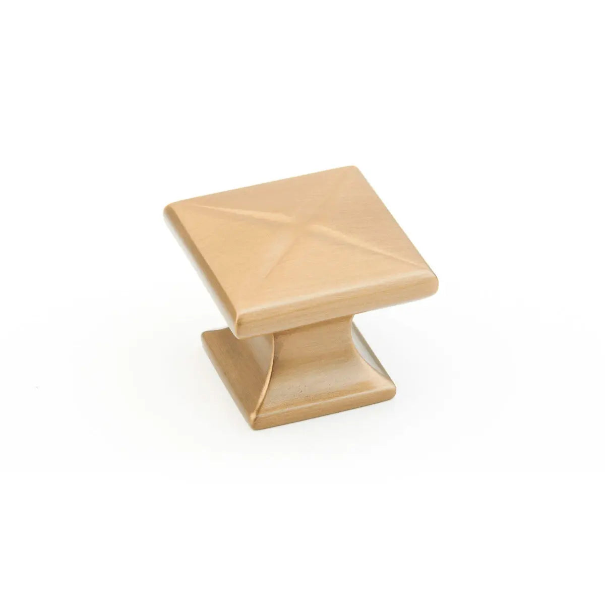 Schaub Northport, Square Knob with star pattern, Brushed Bronze, 1-3/8" dia - Hentell