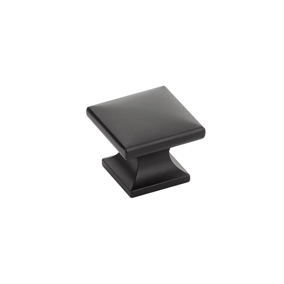 Schaub Northport, Square Knob, Matte Black, 1-3/8" dia - Hentell